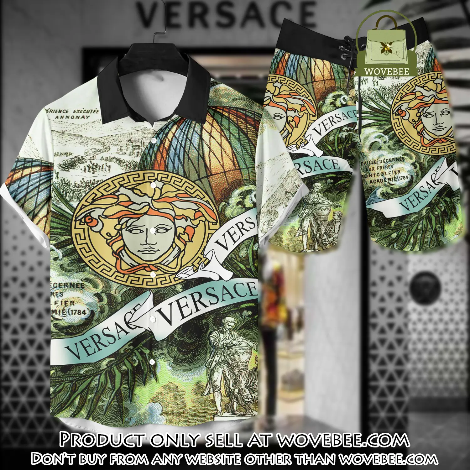 Versace luxury hawaiian shirt & short set lhs1216 wvb5134209